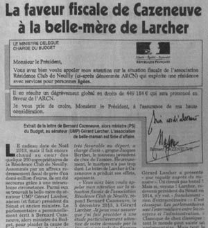 Le cadeau fiscal de Bernard Cazeneuve à la belle-mère du président du Sénat : 450 000 euros de réduction d’impôts….