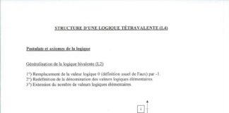 Tables de vérité principales de la logique tétravalente: la Divulgation d’une autre logique