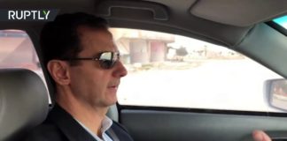 Bashar al-Assad conduit vers le Ghouta