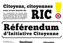 RIC (Référendum d’Initiative Citoyenne) C’est l’outil démocratique qui permettra d’obtenir toutes les autres revendications.