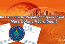 Liste de la DIA des papiers de propulsion exotiques liés au recrutement de la colonie de Mars