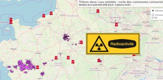 L’eau du robinet est contaminée au Tritium, 270 communes au minimum sont touchées, voici la carte