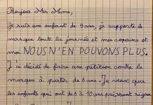 Pétition d’un enfant de 9 ans…