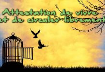 Attestation de vivre et de circuler librement