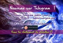 Nouveau groupe public sur Telegram dédié au grand réveil de l’Esprit