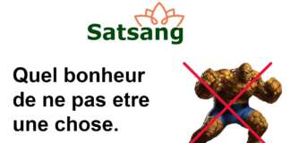 Satsang – Quel bonheur de ne pas être une chose.