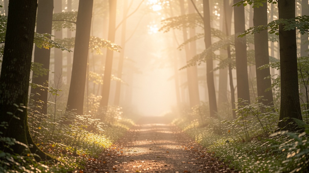 Marcher dans la nature : le reset le plus simple (et le plus sous-estimé) Sentier en foret, lumiere douce du matin